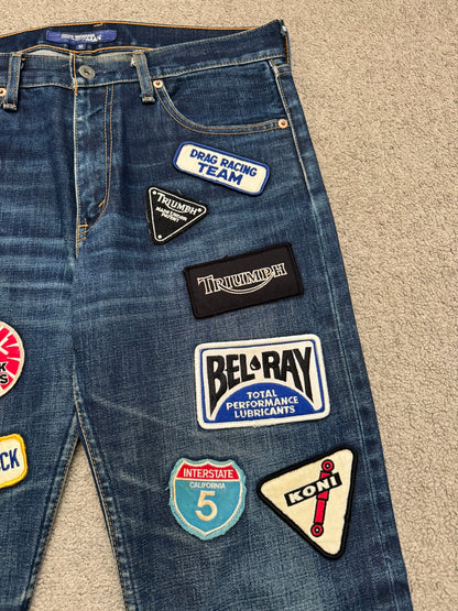 SS03 Junya Watanabe MAN Triumph Patch Biker Denim Jeans