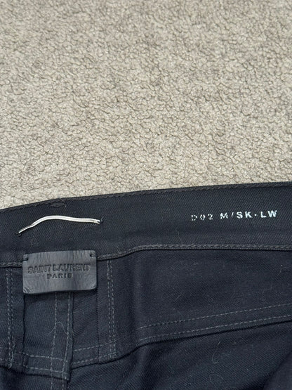 SS17 Saint Laurent Paris Waxed Knee Slit D02 Denim Jeans