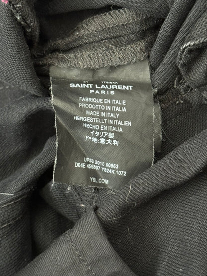 SS17 Saint Laurent Paris Waxed Knee Slit D02 Denim Jeans