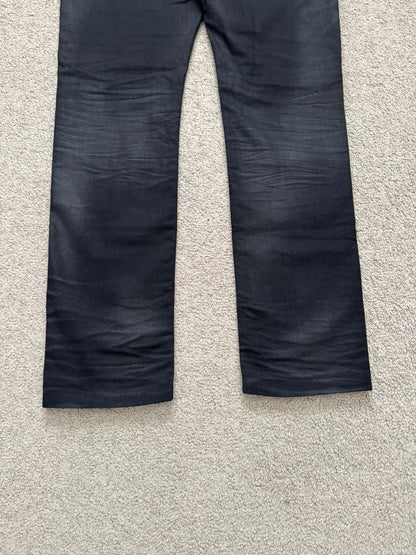 SS17 Saint Laurent Paris Waxed Knee Slit D02 Denim Jeans