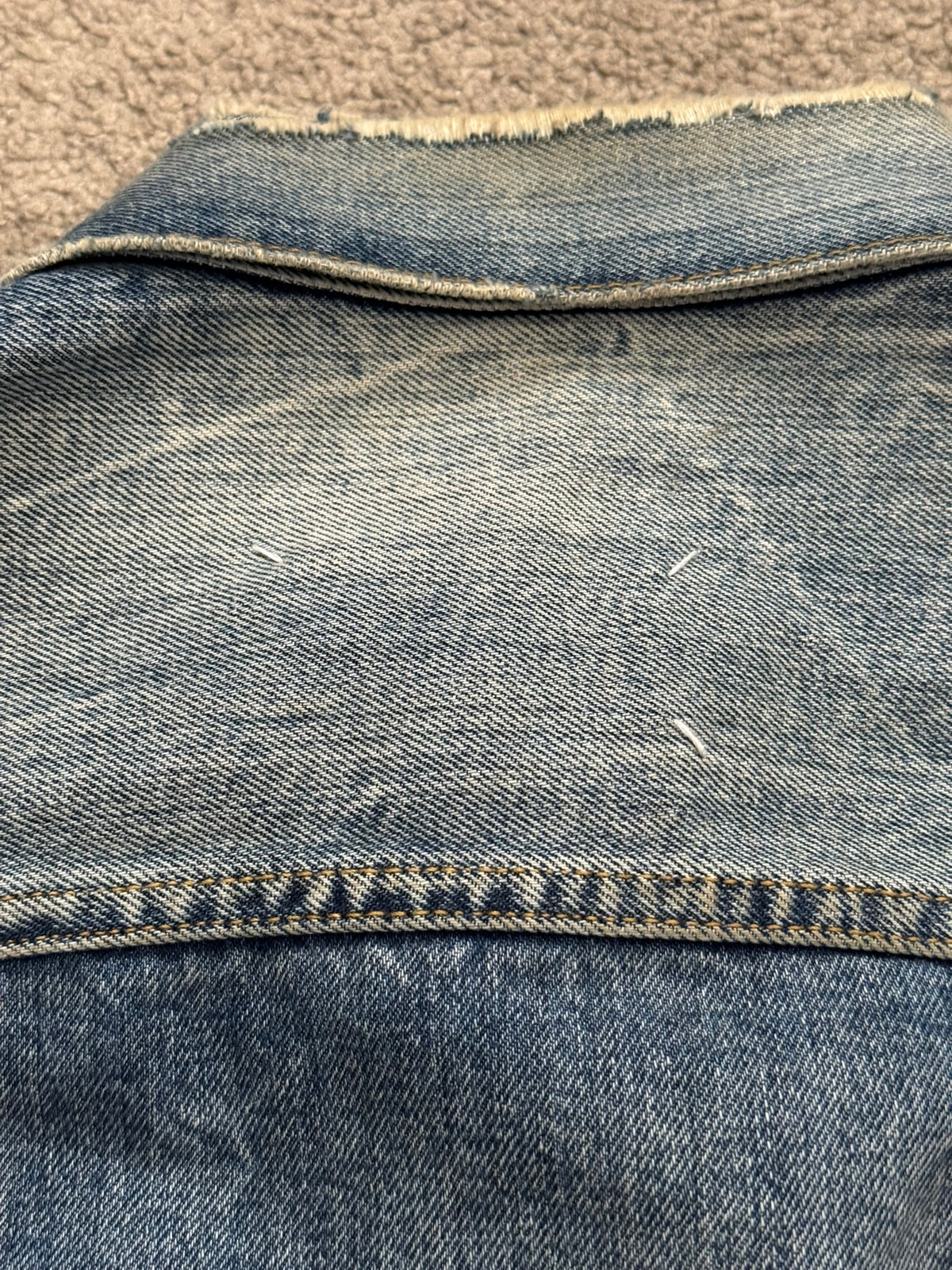SS21 Maison Margiela Cropped Distressed Denim Jacket