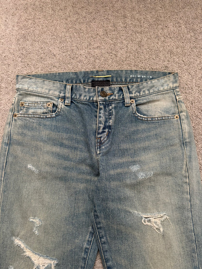FW15 Saint Laurent by Hedi Slimane Crash Distressed D01 Denim Jeans