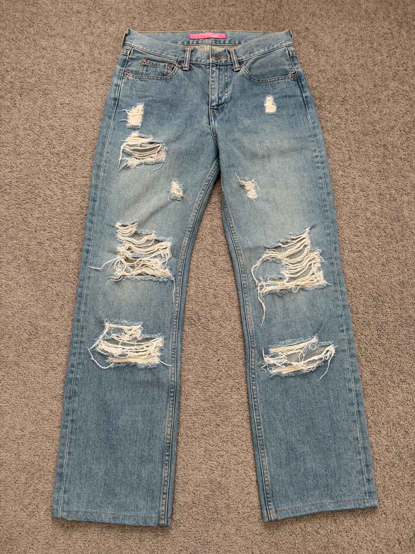 AW04 Junya Watanabe MAN Crash Distressed Denim Jeans