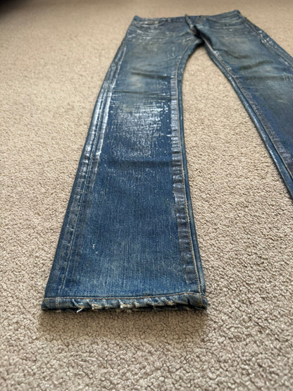 SS07 Dior Homme by Hedi Slimane Wax Luster Clawmark Denim Jeans