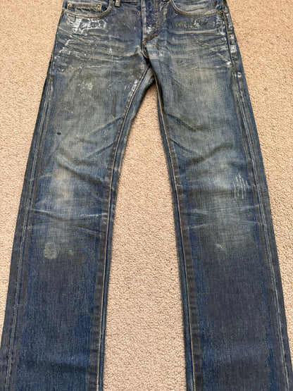 SS07 Dior Homme by Hedi Slimane Wax Luster Clawmark Denim Jeans