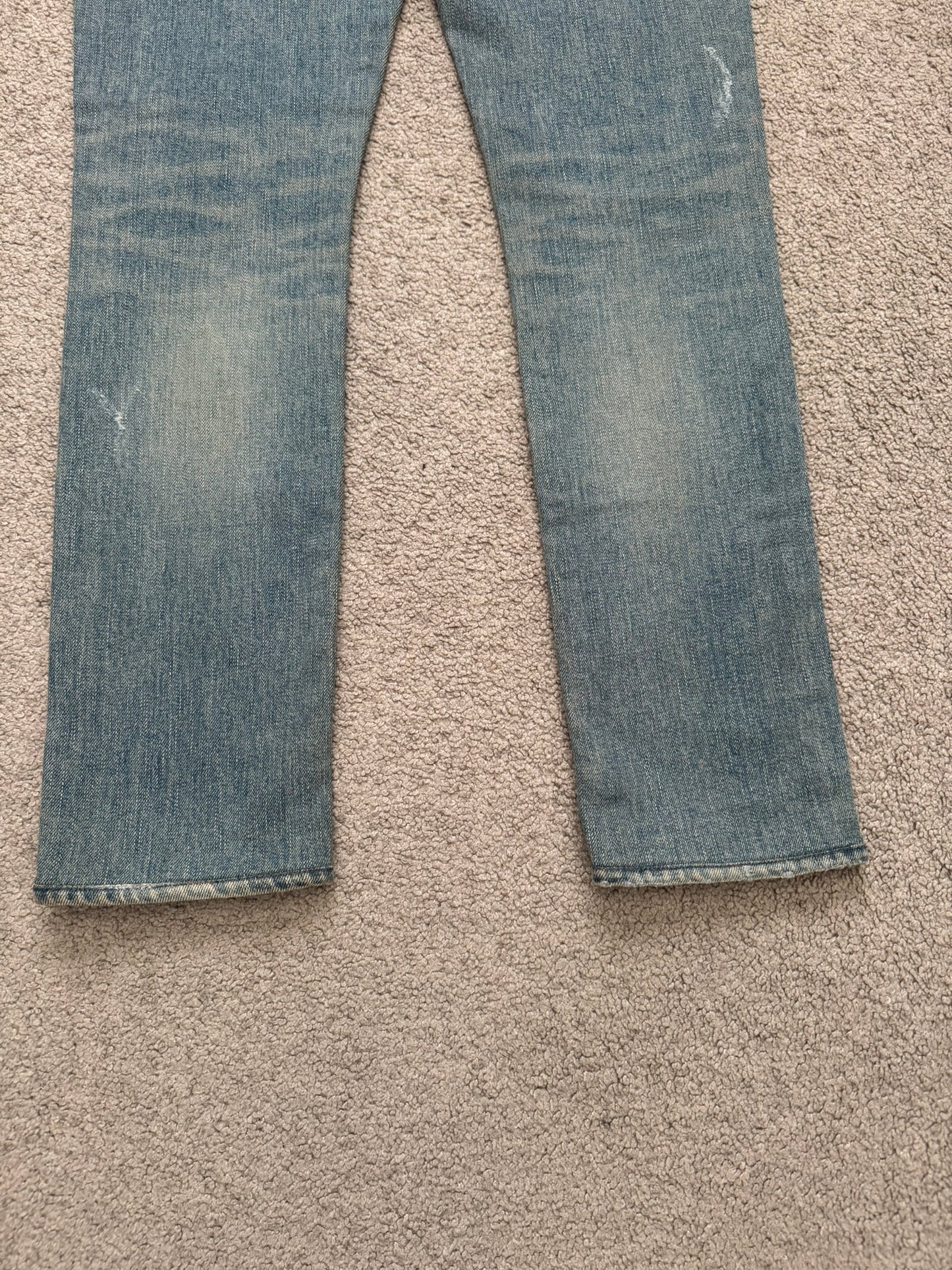 FW15 Saint Laurent by Hedi Slimane Crash Distressed D01 Denim Jeans