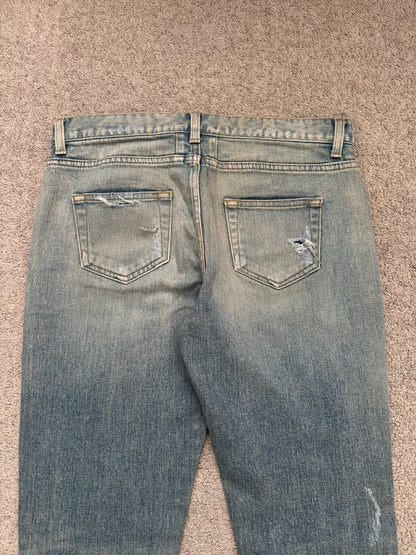 FW15 Saint Laurent by Hedi Slimane Crash Distressed D01 Denim Jeans