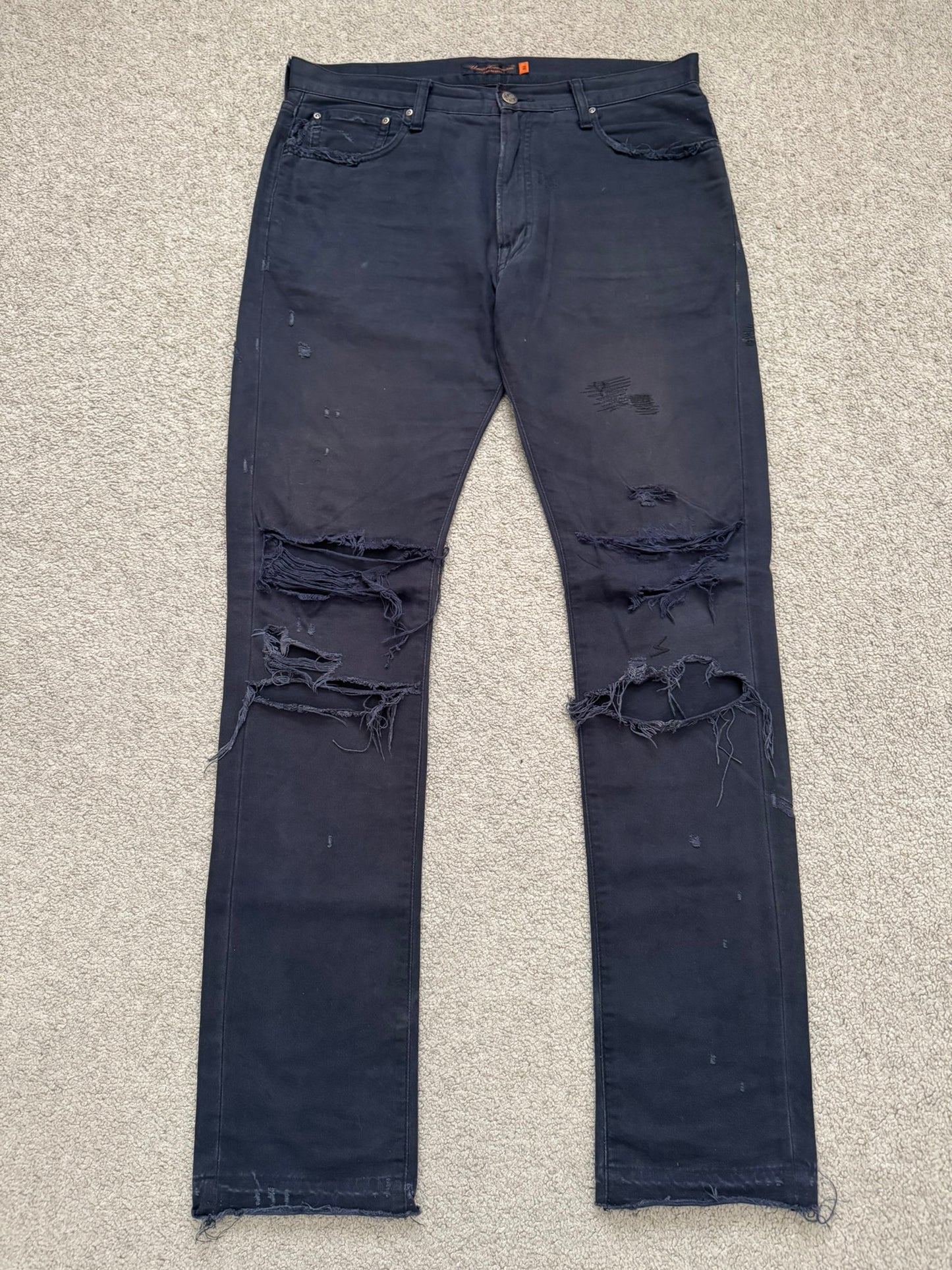 SS05 Undercover "But Beautiful" Graffiti Patch Denim Jeans