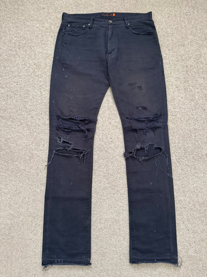 SS05 Undercover "But Beautiful" Graffiti Patch Denim Jeans