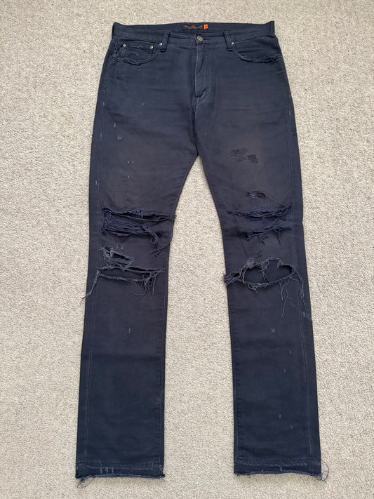 SS05 Undercover "But Beautiful" Graffiti Patch Denim Jeans