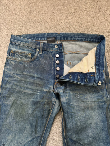 SS07 Dior Homme by Hedi Slimane Wax Luster Clawmark Denim Jeans
