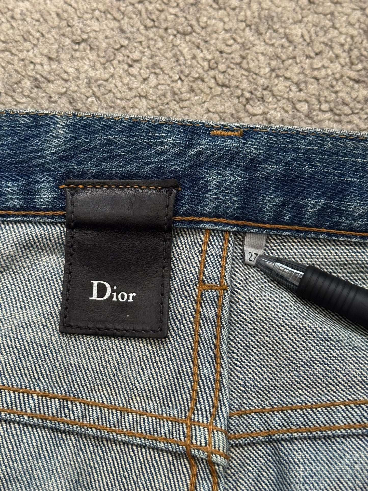 SS07 Dior Homme by Hedi Slimane Wax Luster Clawmark Denim Jeans