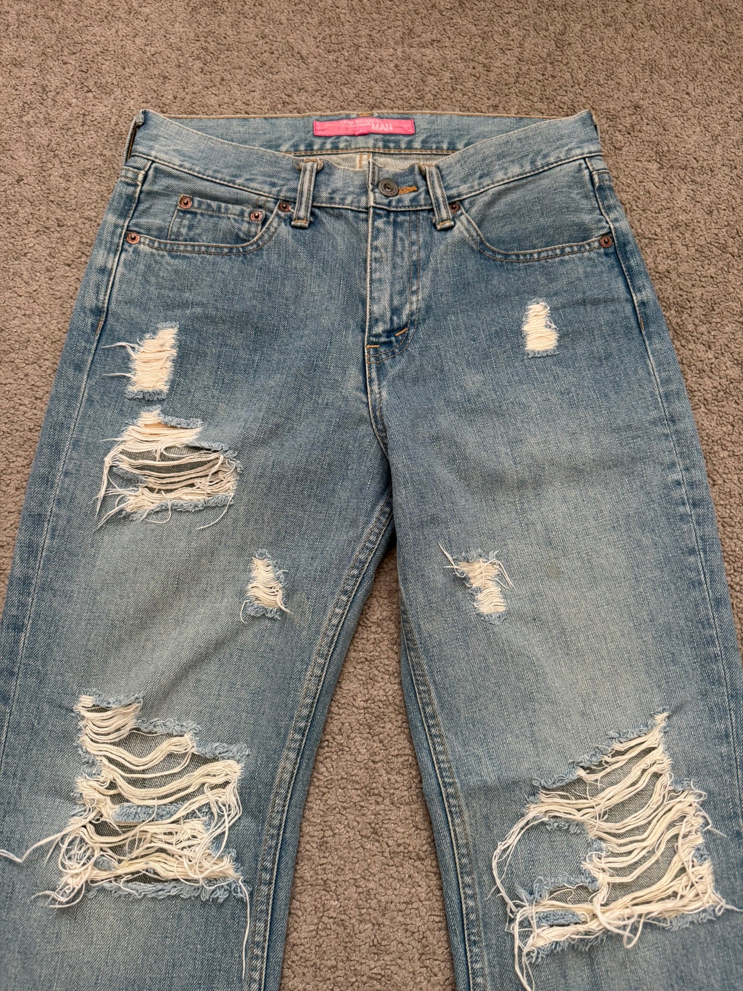 AW04 Junya Watanabe MAN Crash Distressed Denim Jeans