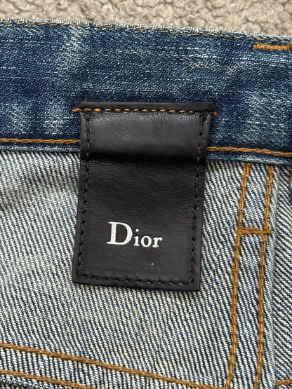 SS07 Dior Homme by Hedi Slimane Wax Luster Clawmark Denim Jeans