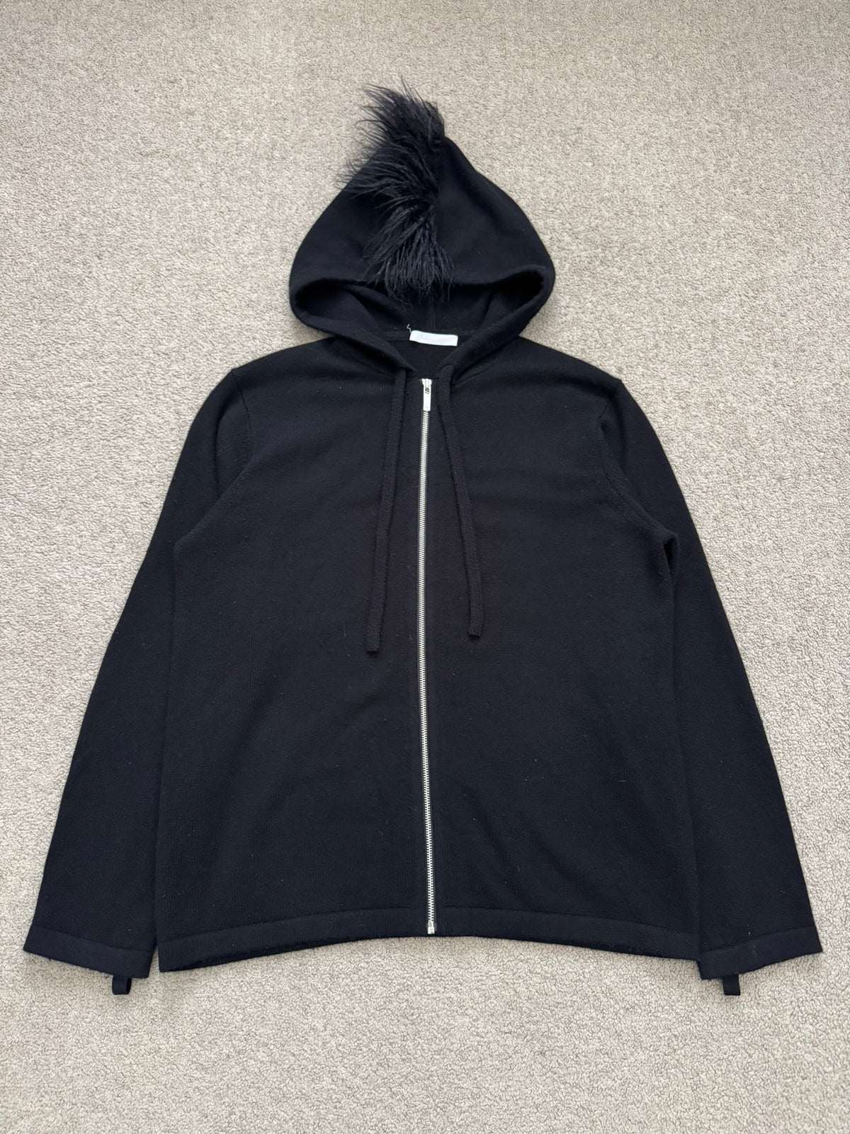 Helmut Lang Cashmere/Wool Mohawk Zip Up Hoodie