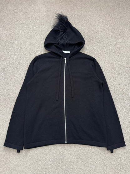 Helmut Lang Cashmere/Wool Mohawk Zip Up Hoodie