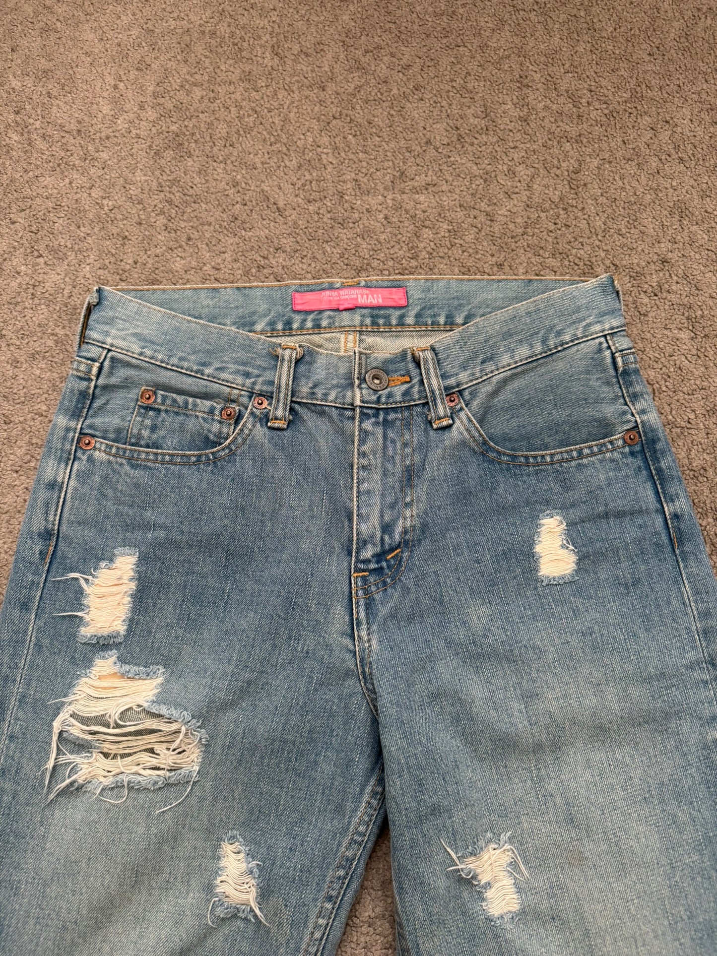 AW04 Junya Watanabe MAN Crash Distressed Denim Jeans