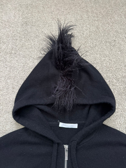 Helmut Lang Cashmere/Wool Mohawk Zip Up Hoodie