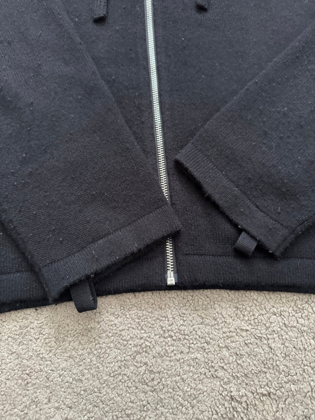 Helmut Lang Cashmere/Wool Mohawk Zip Up Hoodie