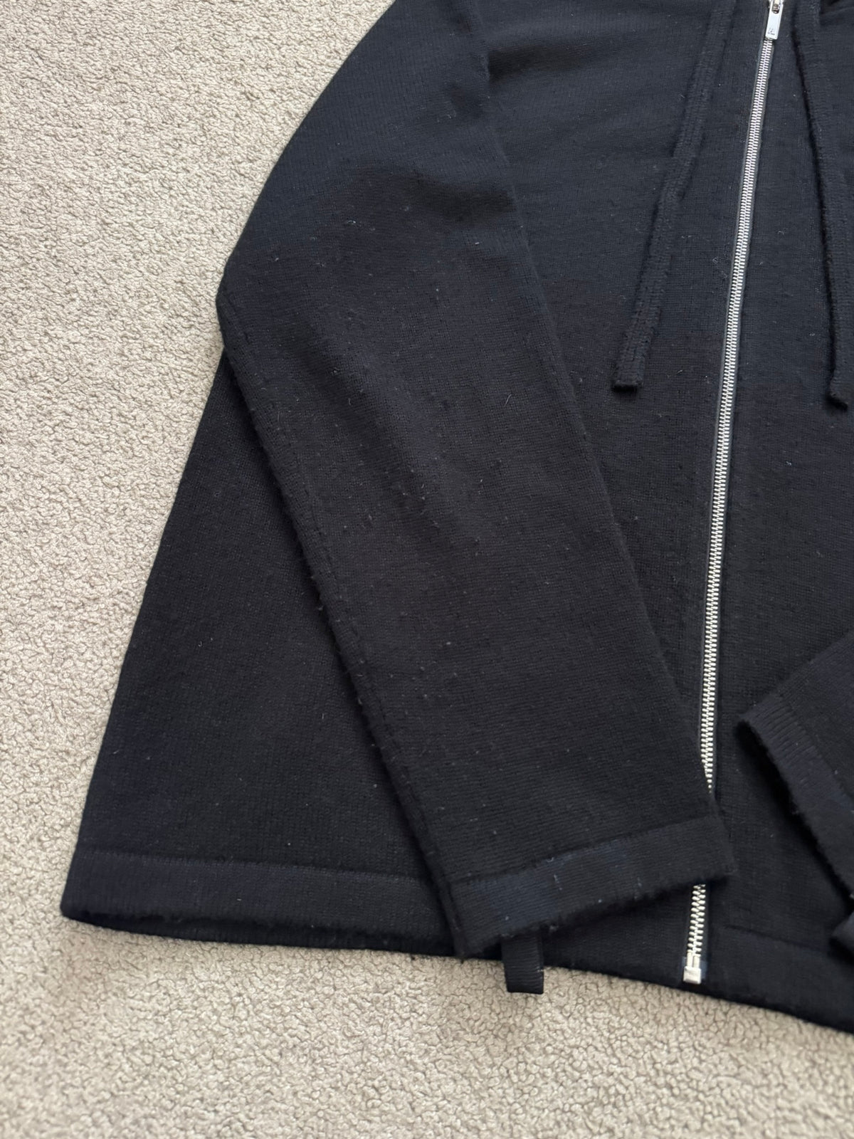 Helmut Lang Cashmere/Wool Mohawk Zip Up Hoodie