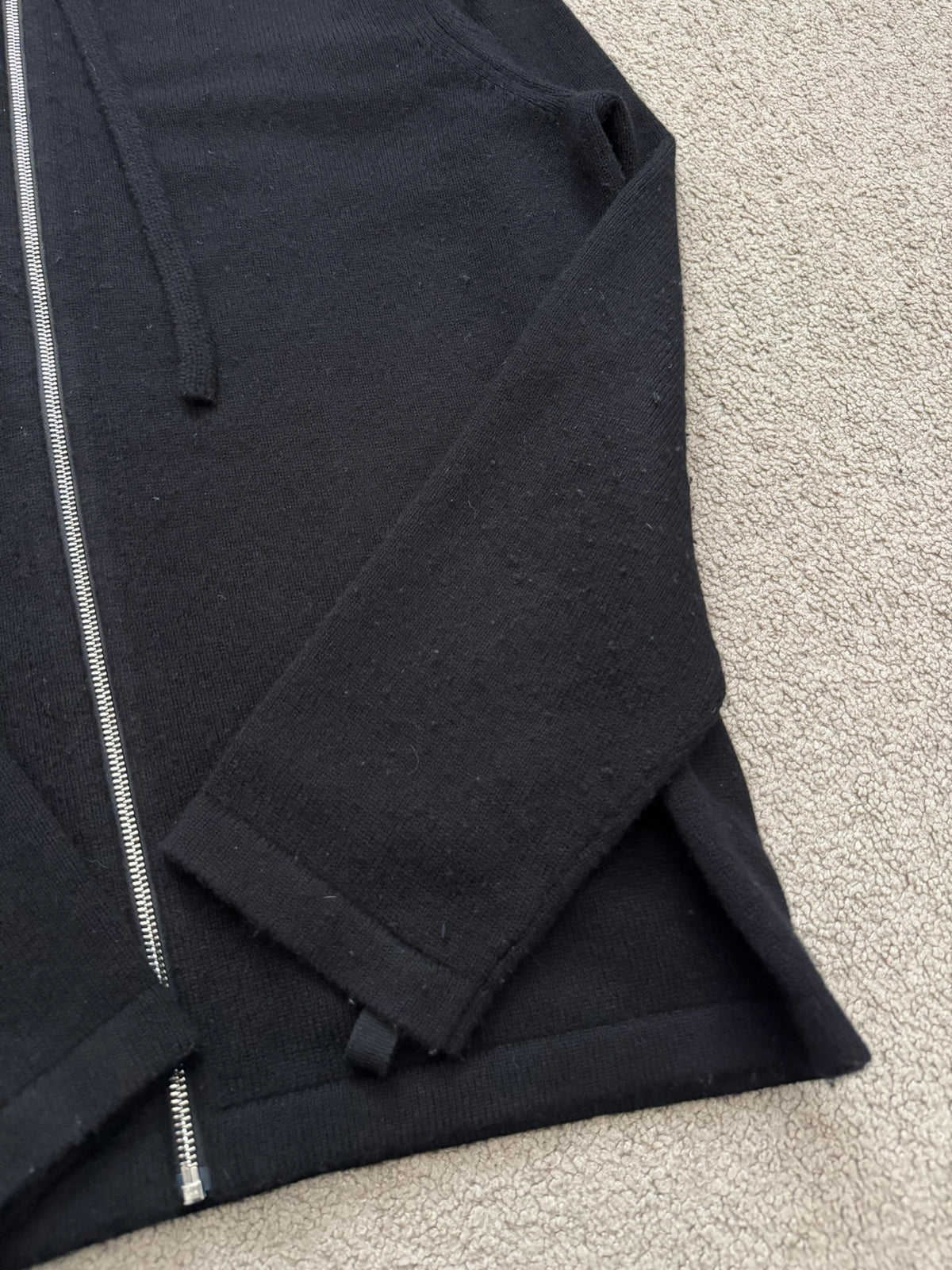 Helmut Lang Cashmere/Wool Mohawk Zip Up Hoodie