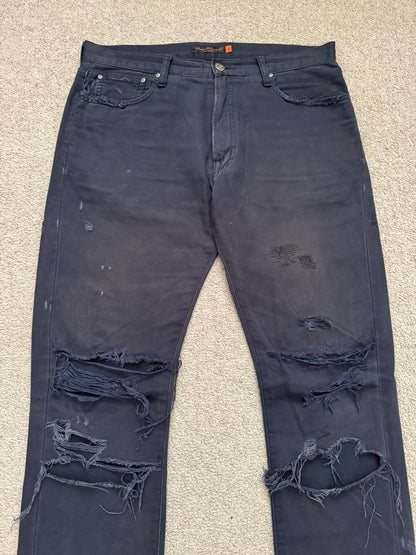 SS05 Undercover "But Beautiful" Graffiti Patch Denim Jeans