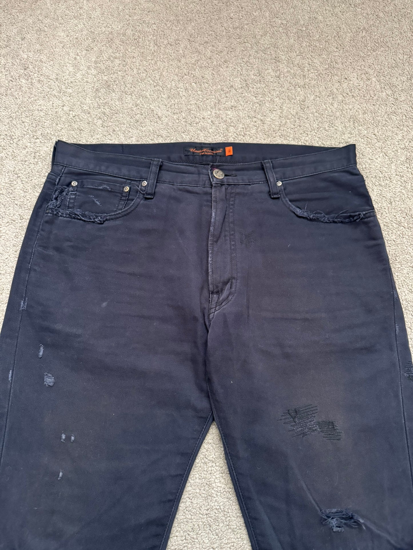 SS05 Undercover "But Beautiful" Graffiti Patch Denim Jeans