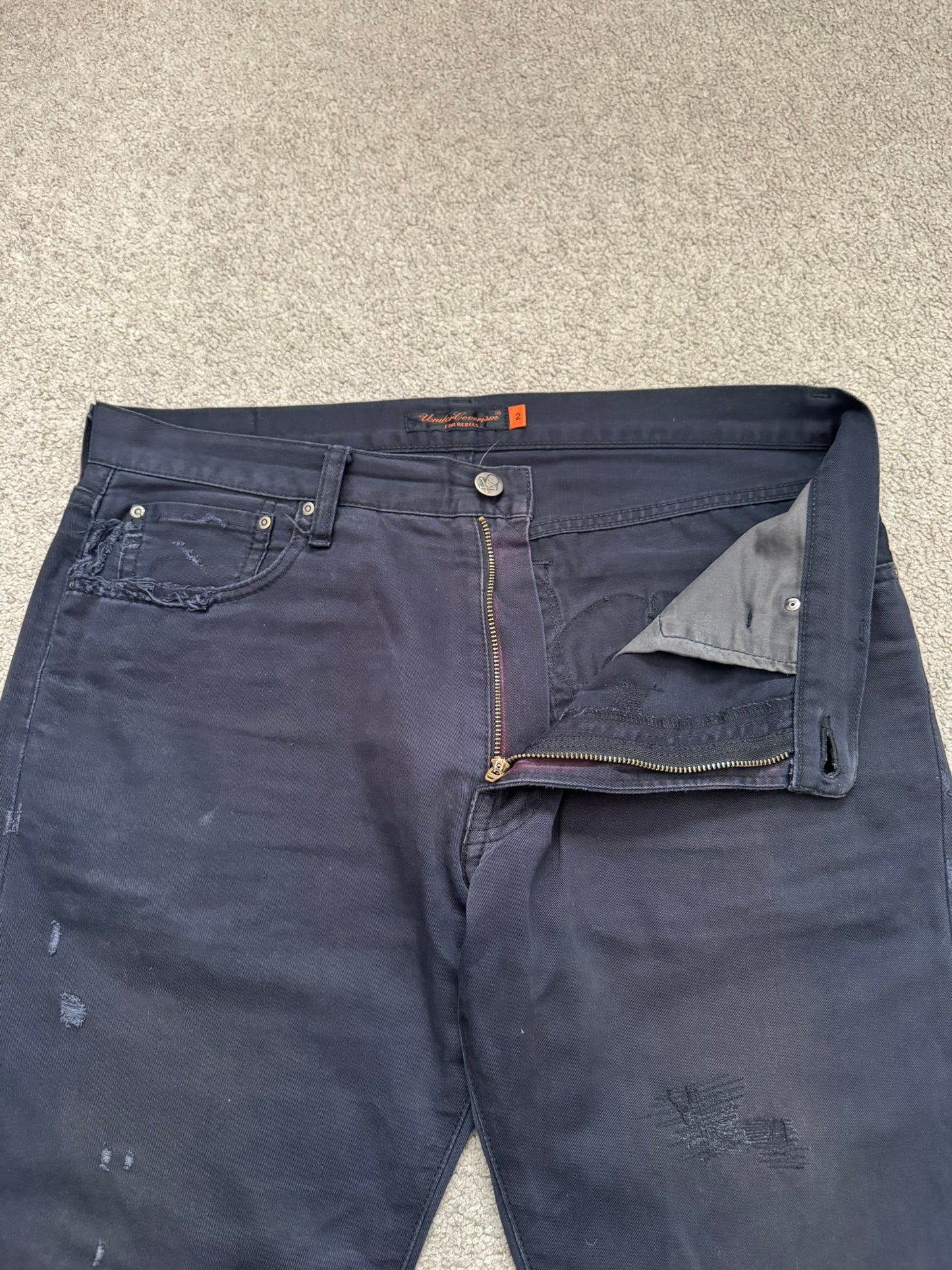 SS05 Undercover "But Beautiful" Graffiti Patch Denim Jeans