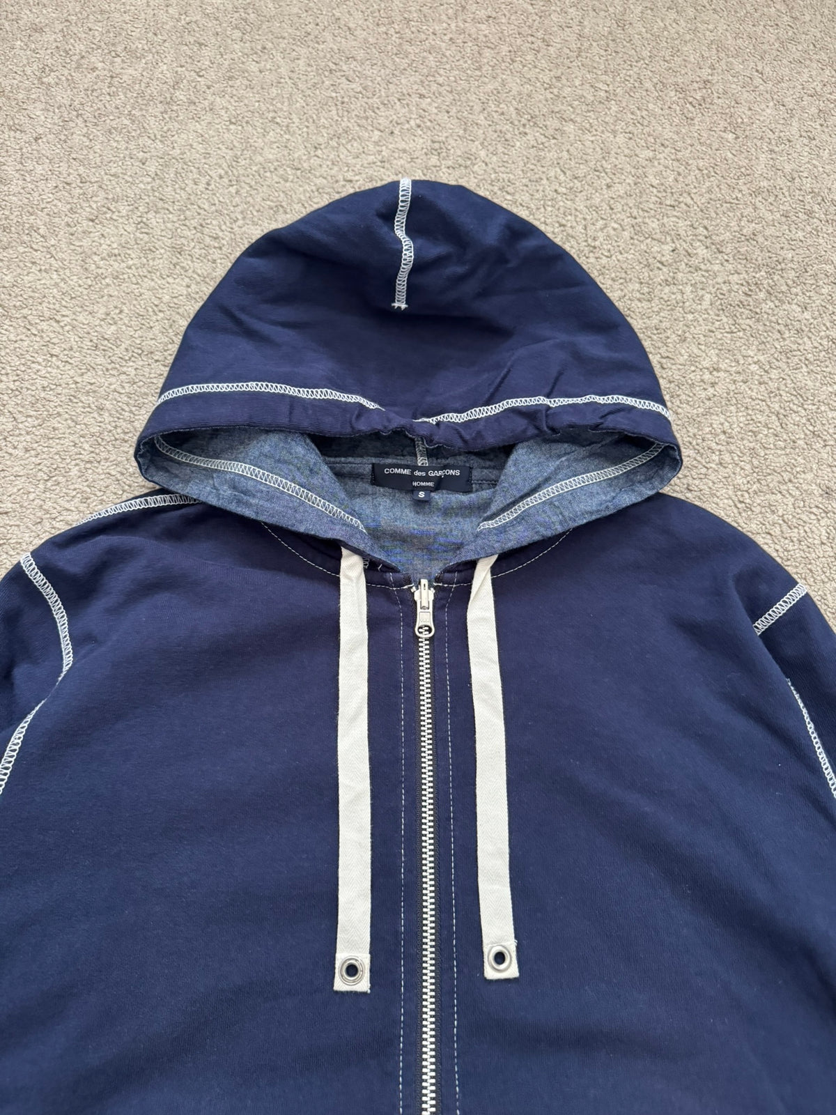 SS11 Comme Des Garcons Homme Reversible Navy Hoodie