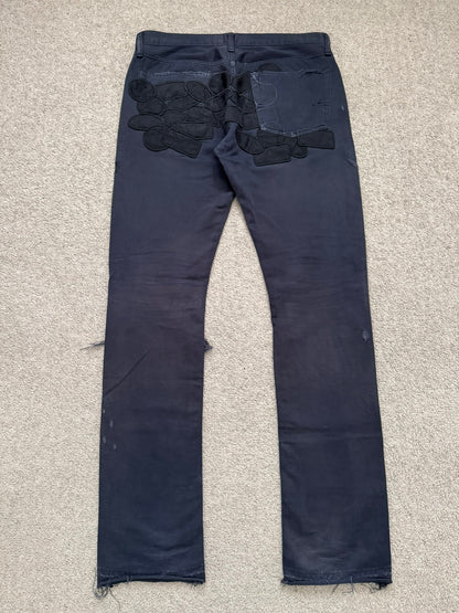 SS05 Undercover "But Beautiful" Graffiti Patch Denim Jeans