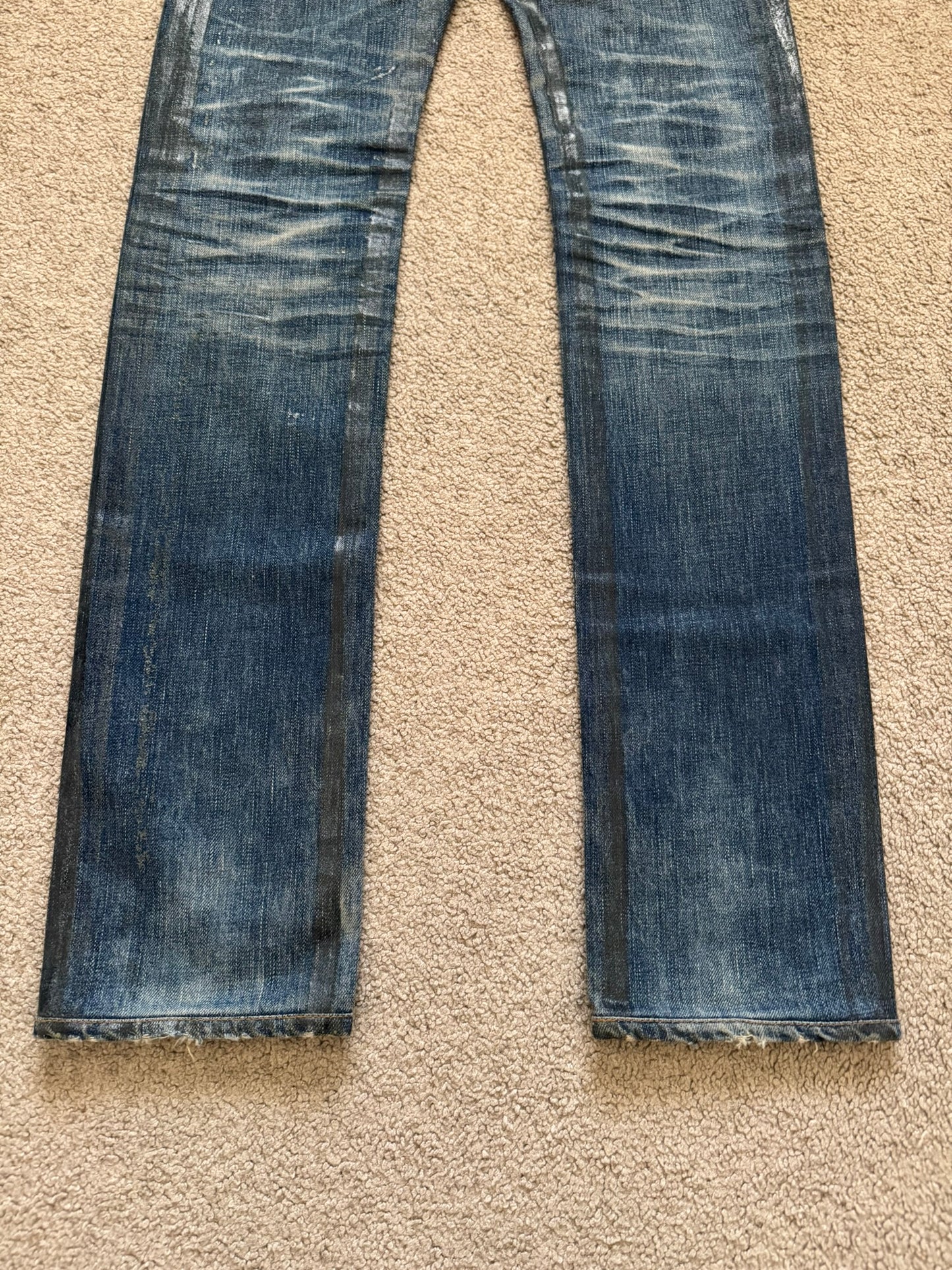 SS07 Dior Homme by Hedi Slimane Wax Luster Clawmark Denim Jeans