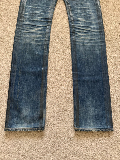 SS07 Dior Homme by Hedi Slimane Wax Luster Clawmark Denim Jeans