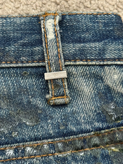 SS07 Dior Homme by Hedi Slimane Wax Luster Clawmark Denim Jeans