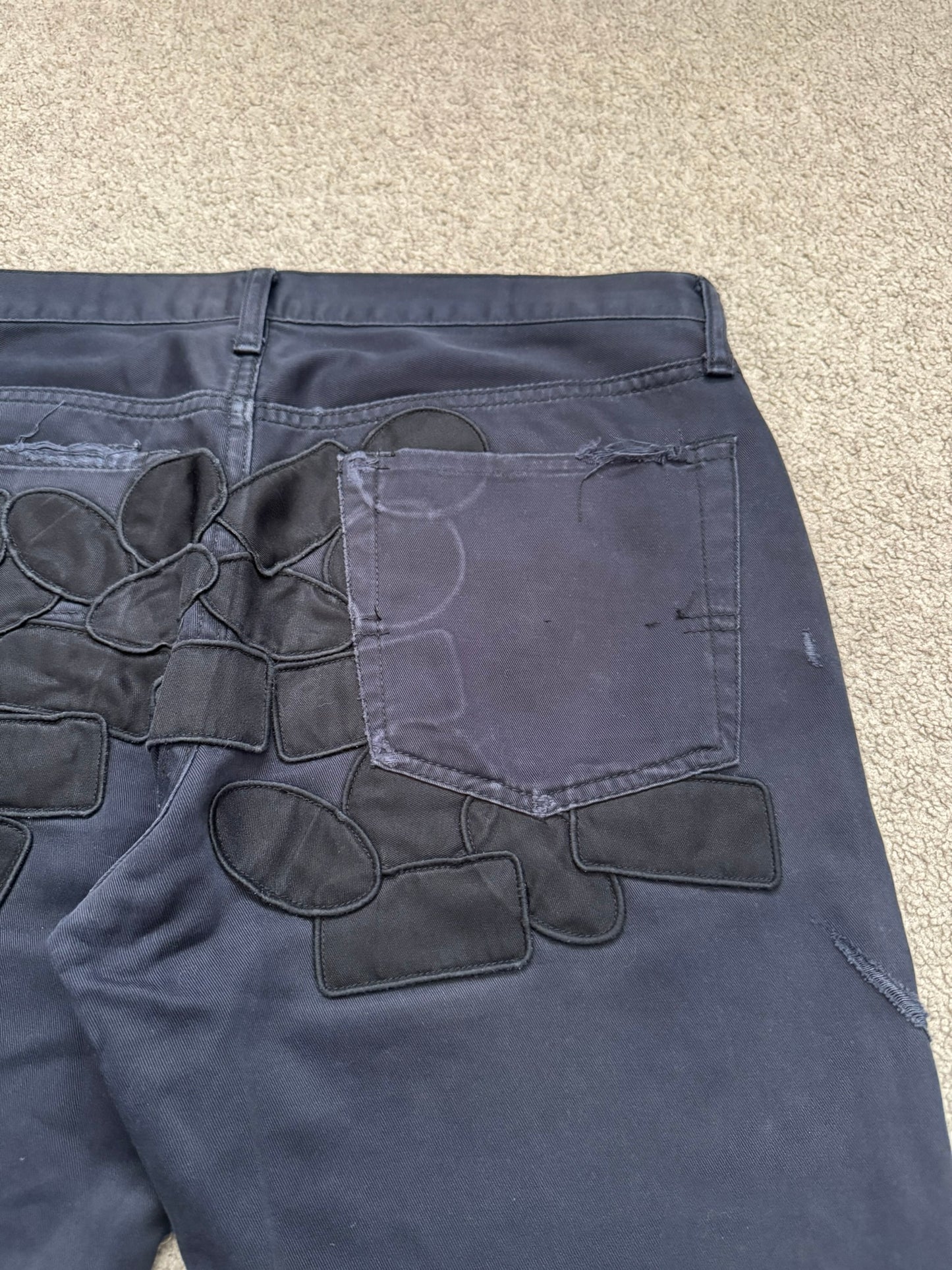 SS05 Undercover "But Beautiful" Graffiti Patch Denim Jeans