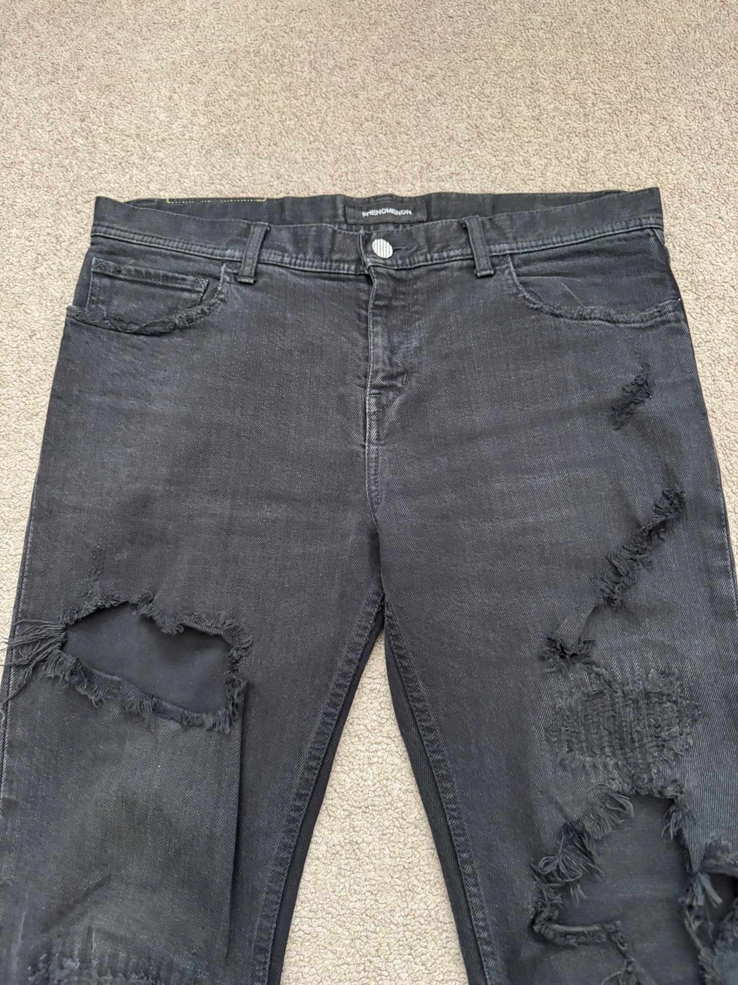 AW14 Phenomenon Repaired Distressed Crash Denim Jeans