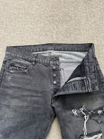 SS12 Balmain by Olivier Rousteing Distressed Denim Jean Shorts