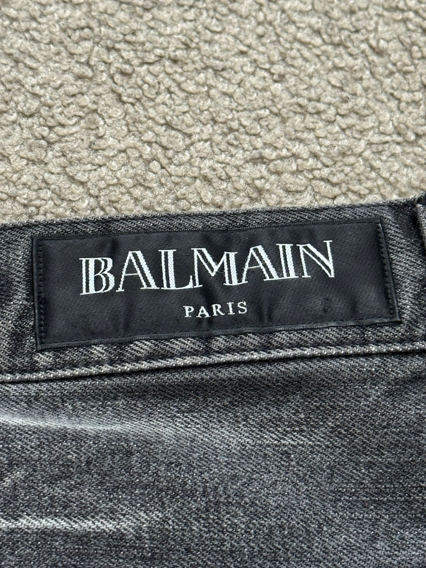 SS12 Balmain by Olivier Rousteing Distressed Denim Jean Shorts