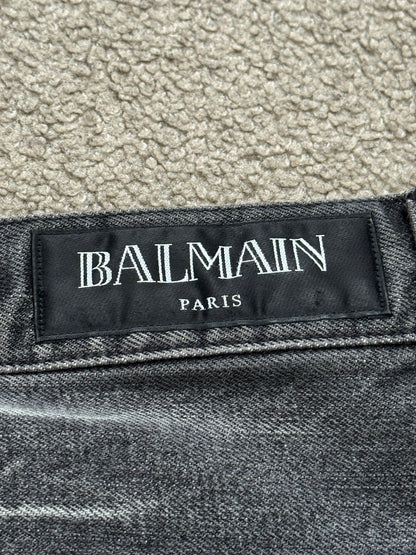 SS12 Balmain by Olivier Rousteing Distressed Denim Jean Shorts
