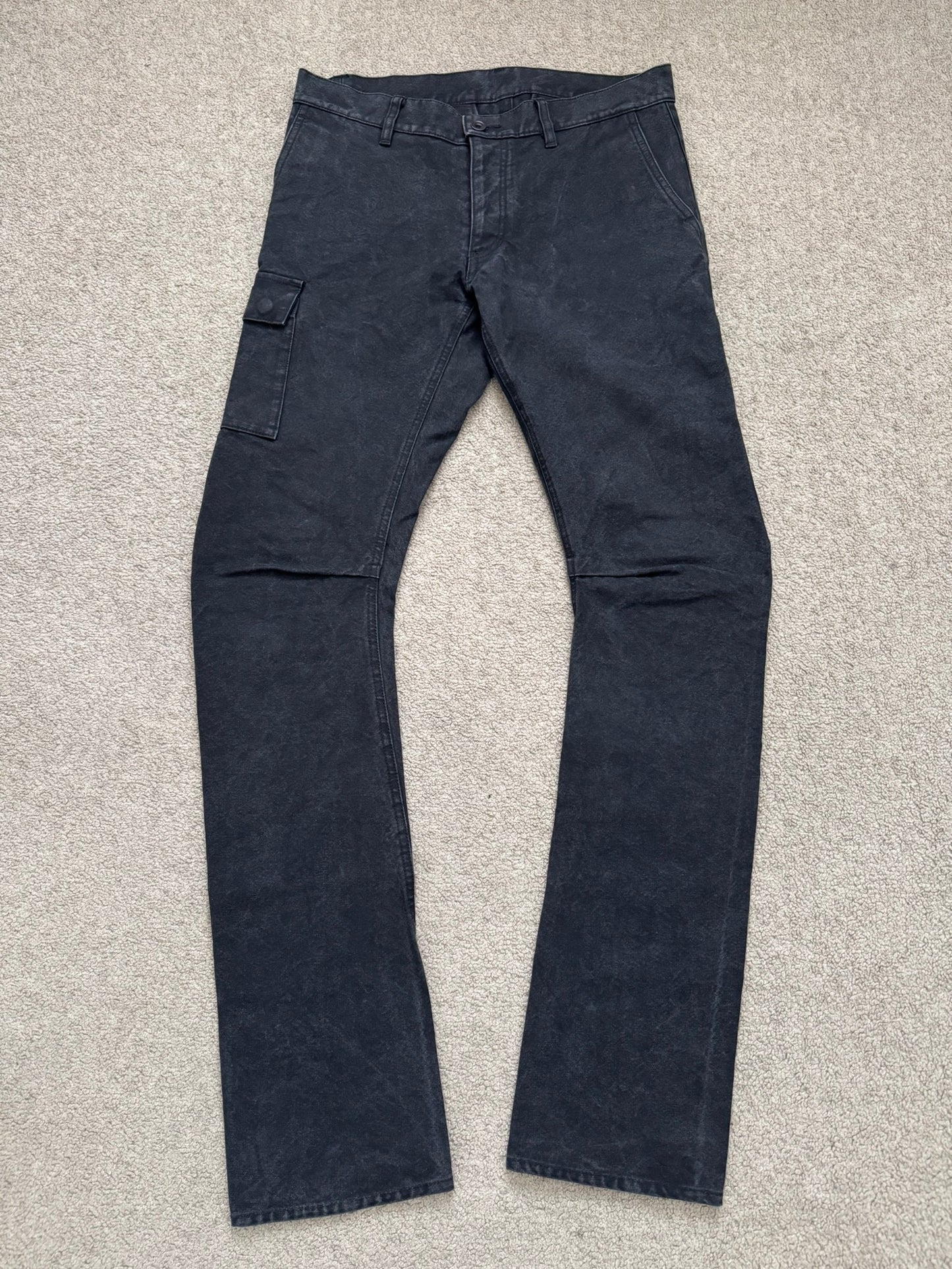 Kazuyuki Kumagai Attachment Overdyed J-Cut Cargo Denim Jeans