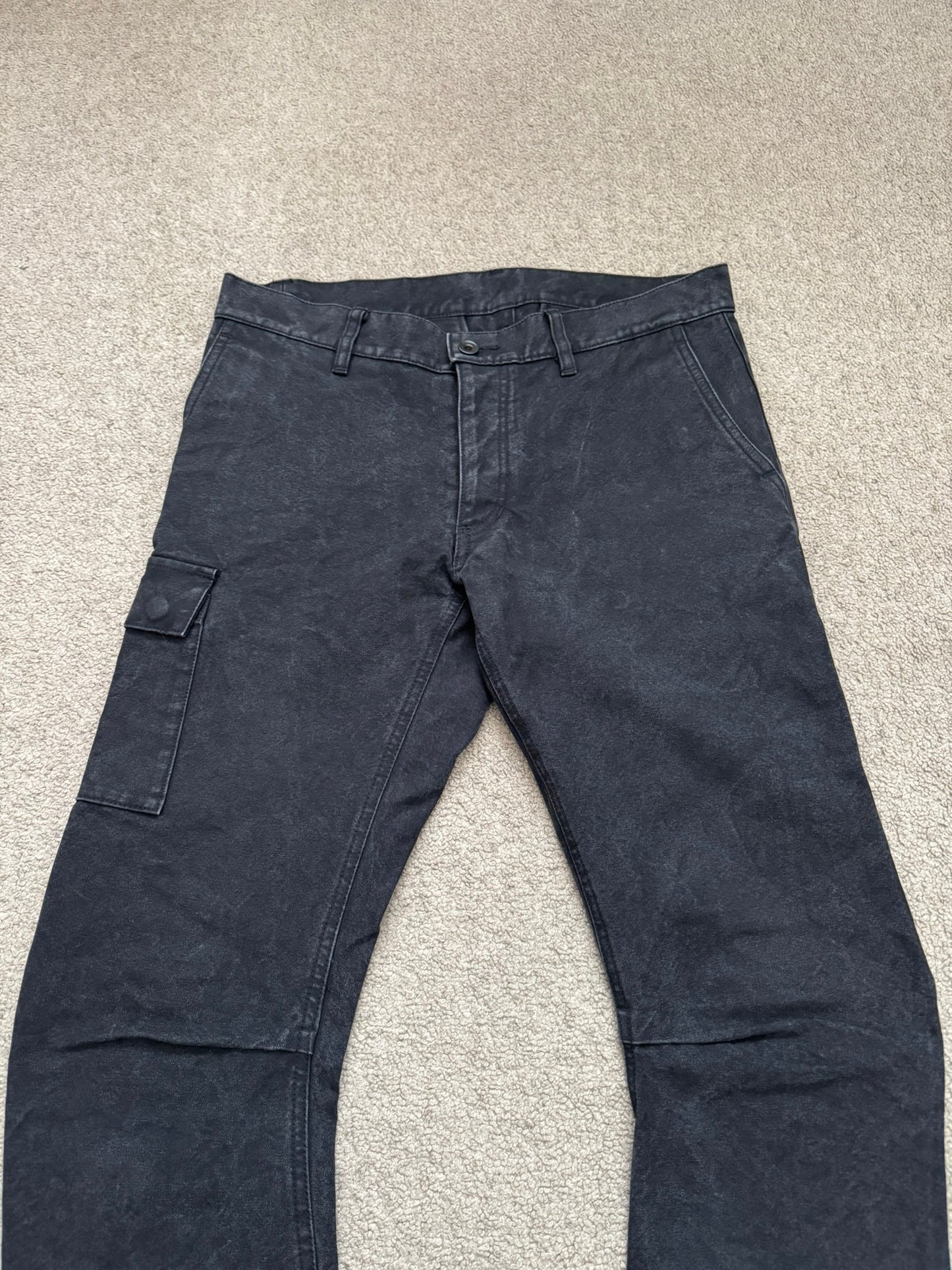 Kazuyuki Kumagai Attachment Overdyed J-Cut Cargo Denim Jeans