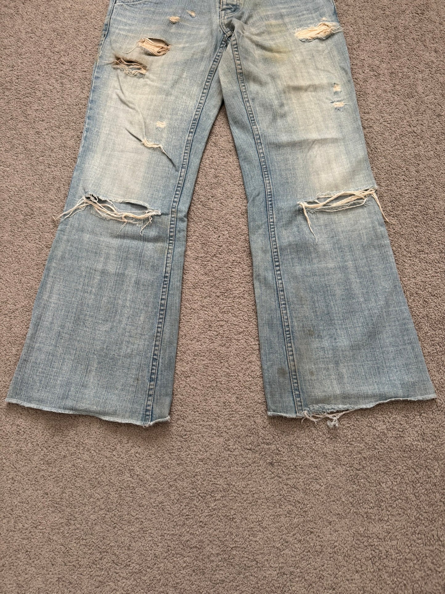 Kazuyuki Kumagai Attachment Distressed Flared Denim Jeans