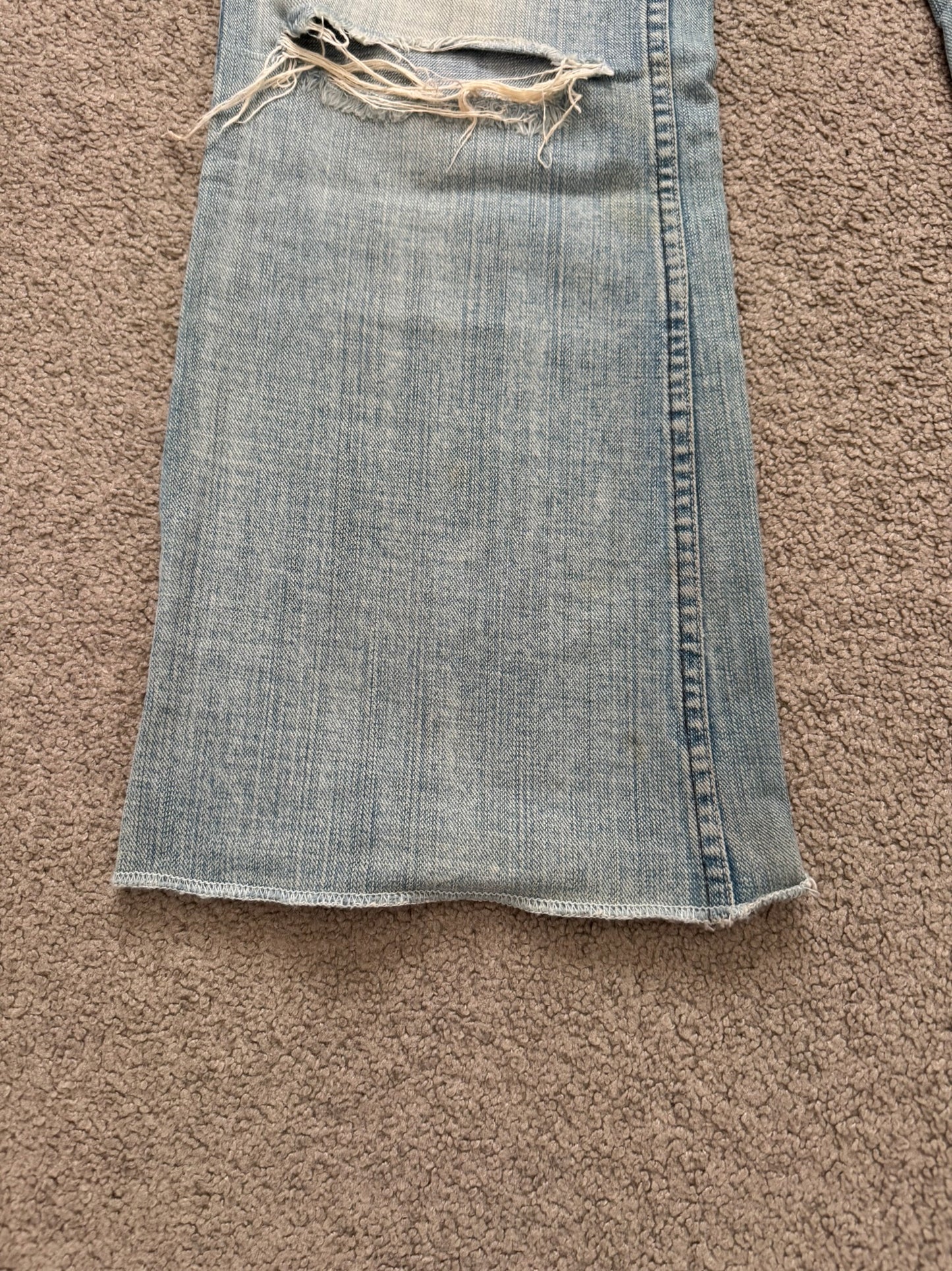Kazuyuki Kumagai Attachment Distressed Flared Denim Jeans