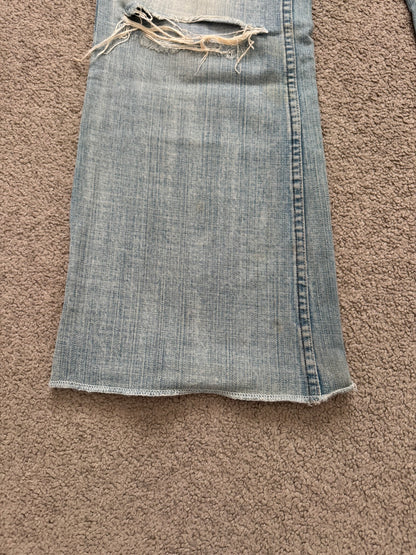 Kazuyuki Kumagai Attachment Distressed Flared Denim Jeans