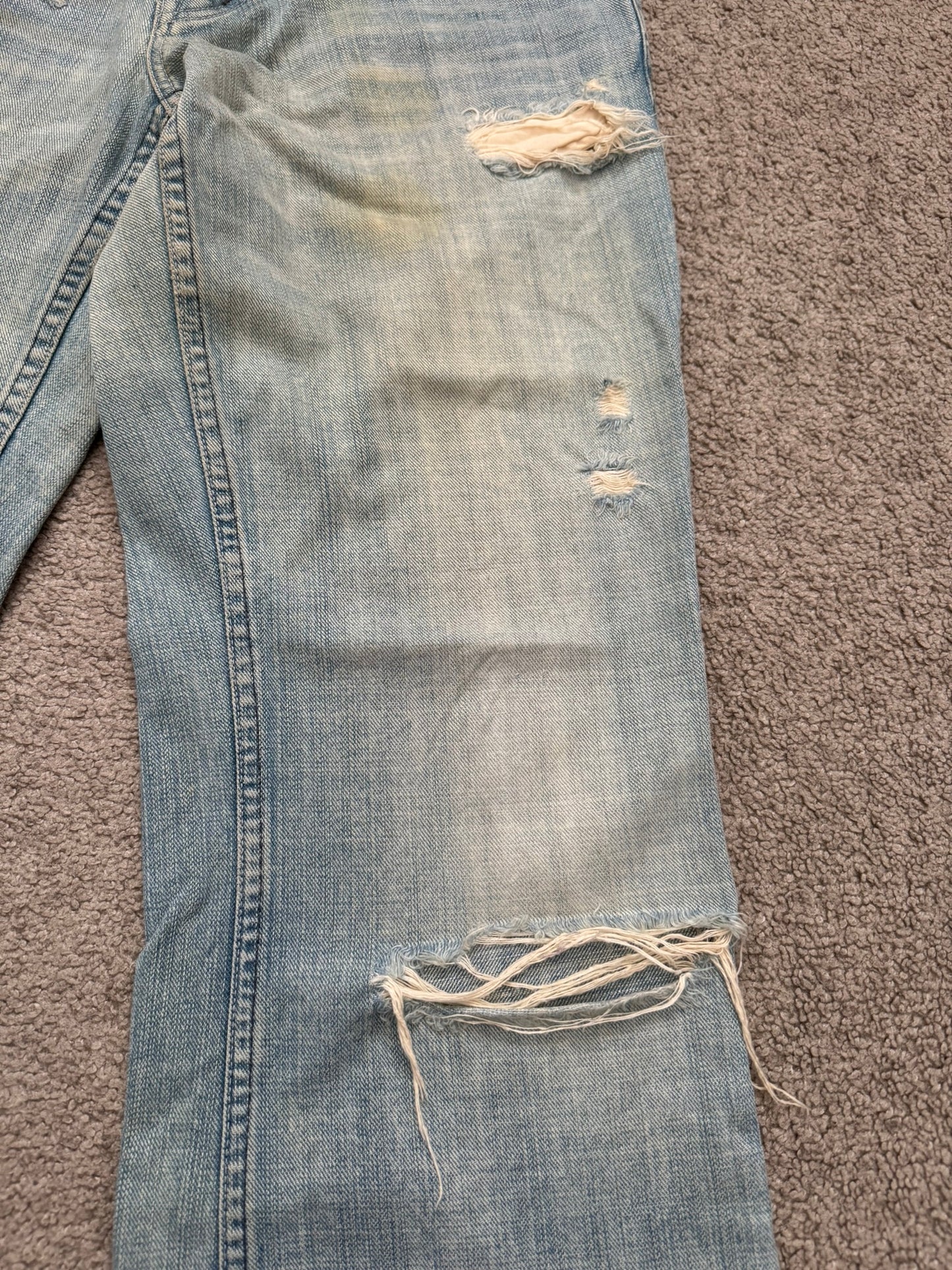 Kazuyuki Kumagai Attachment Distressed Flared Denim Jeans