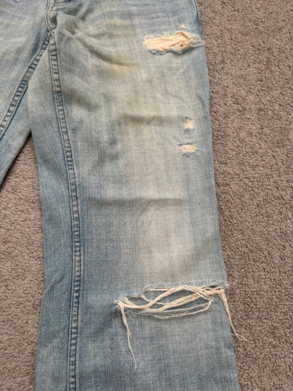 Kazuyuki Kumagai Attachment Distressed Flared Denim Jeans