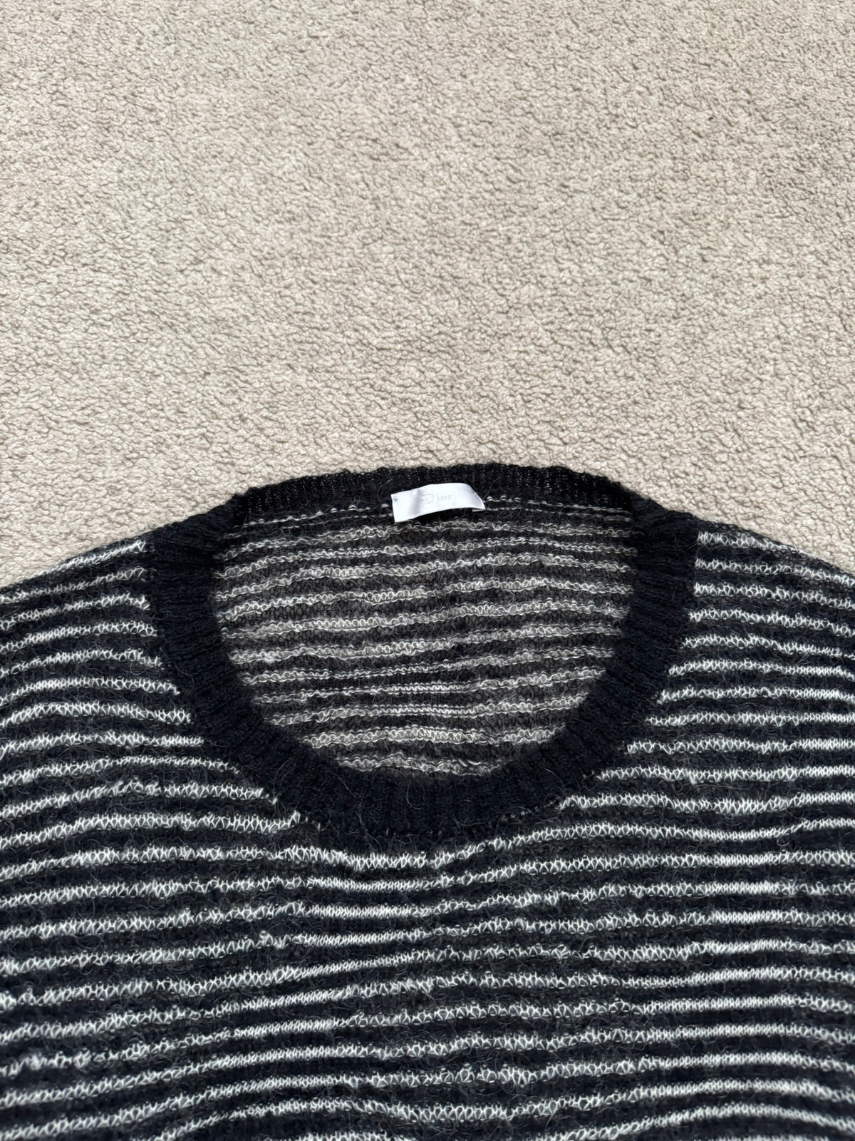 AW07 Dior Homme by Hedi Slimane Mohair Striped Sweater