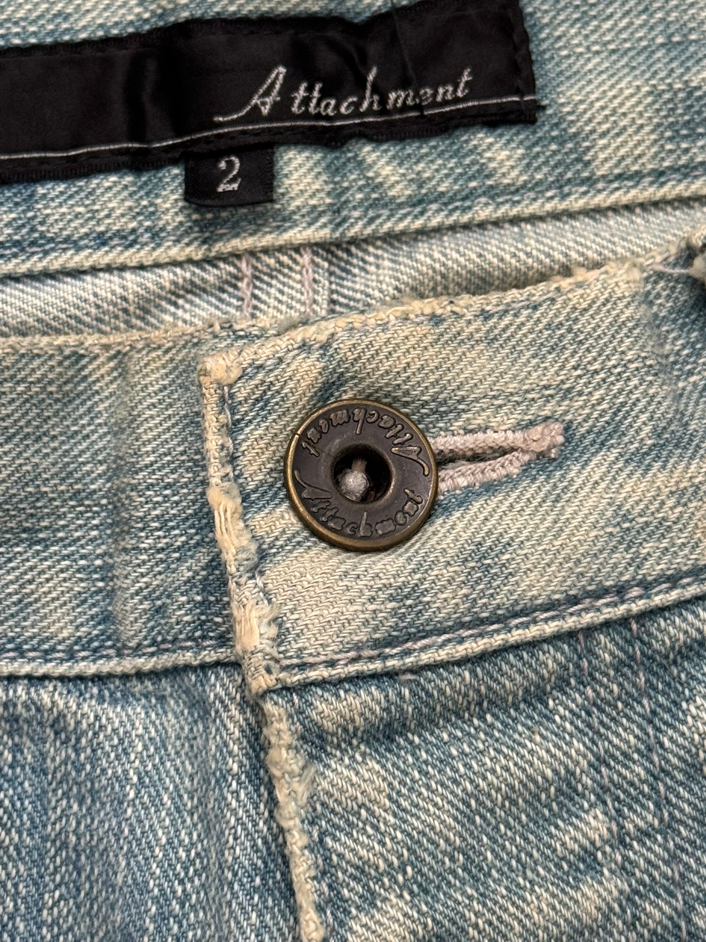 Kazuyuki Kumagai Attachment Distressed Flared Denim Jeans