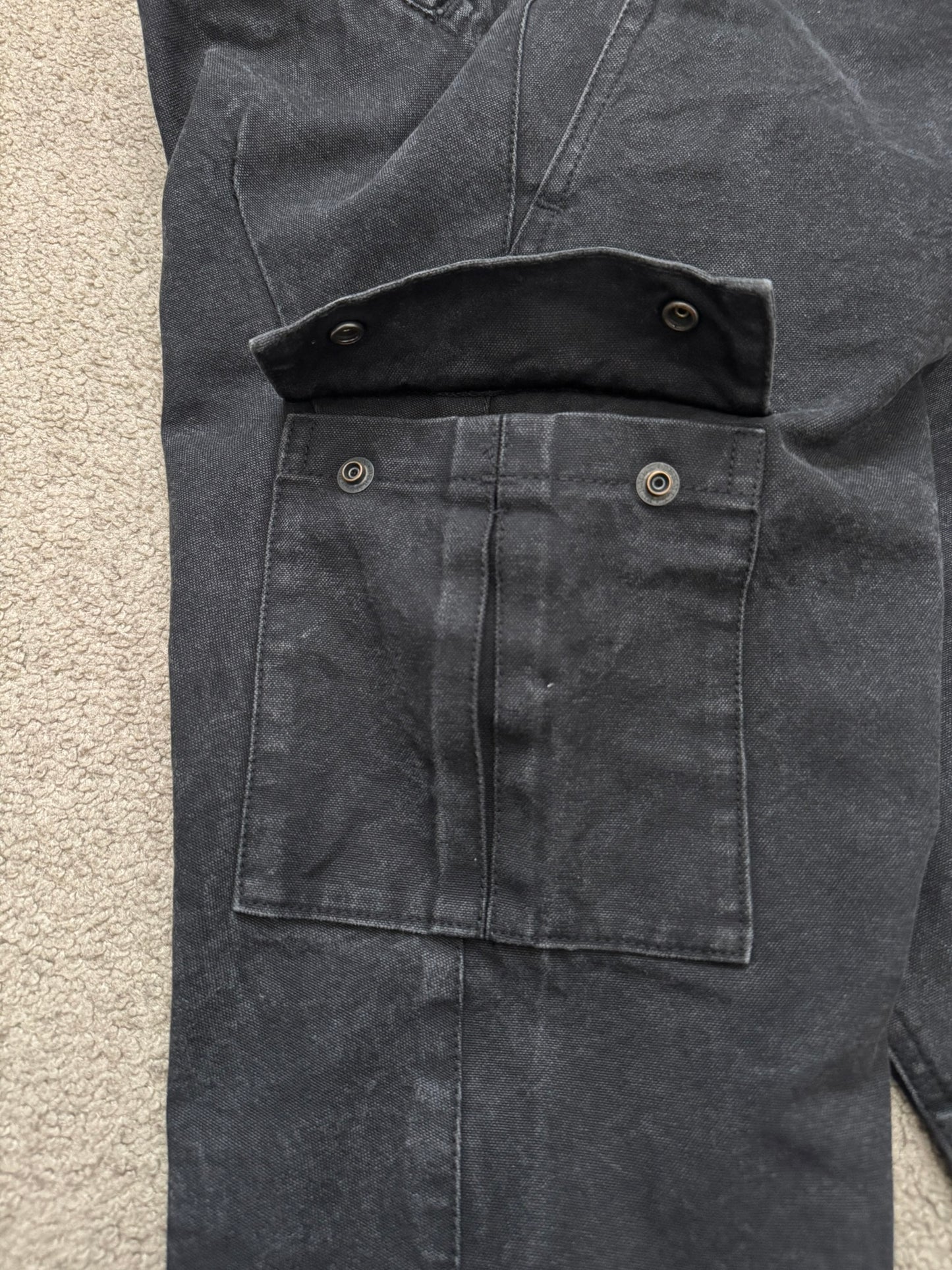 Kazuyuki Kumagai Attachment Overdyed J-Cut Cargo Denim Jeans