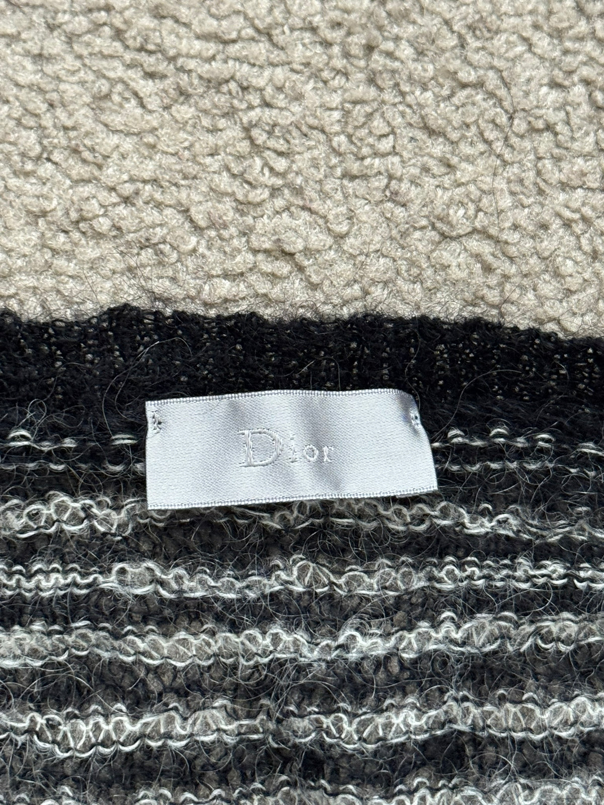 AW07 Dior Homme by Hedi Slimane Mohair Striped Sweater