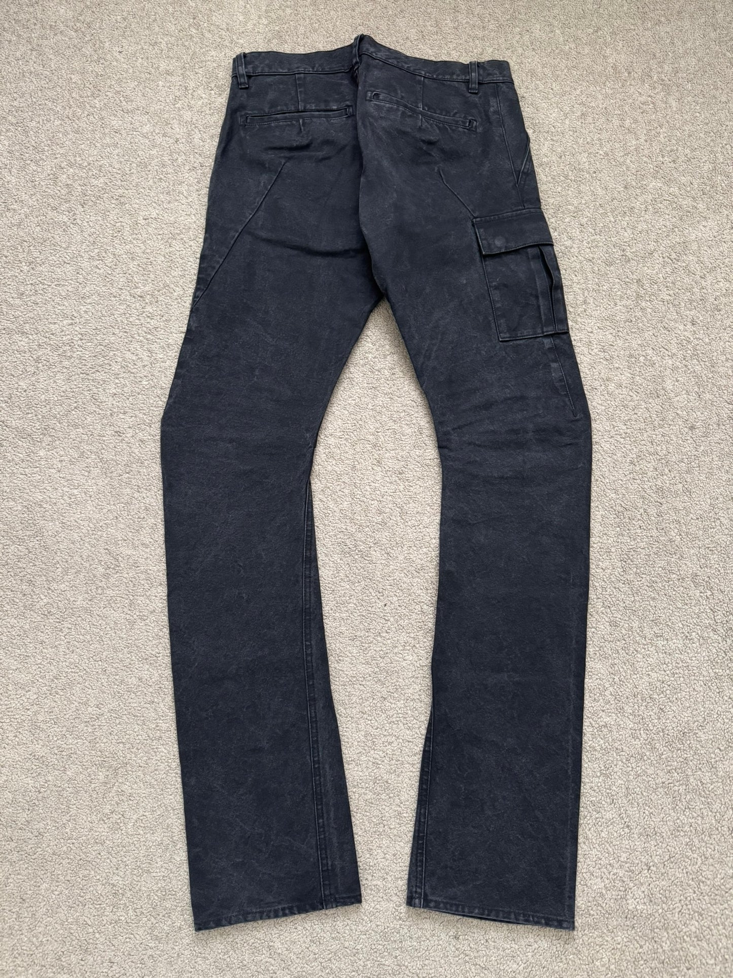 Kazuyuki Kumagai Attachment Overdyed J-Cut Cargo Denim Jeans